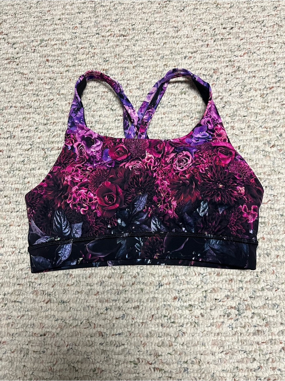 Lululemon sports bra. Athletic. Purple pink floral
Size 4. - Picture 2 of 5